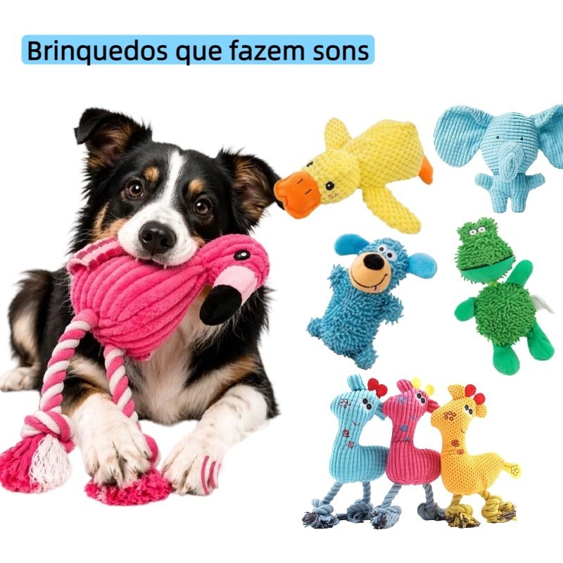 Brinquedo de Pelúcia Estridente Resistente à Mordida