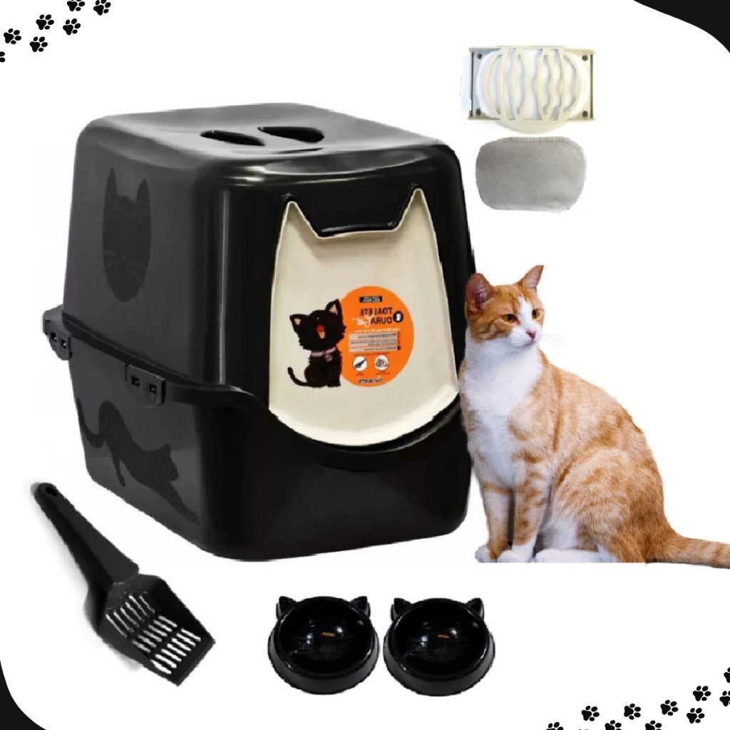 Banheiro de Gato Caixa de Areia Fechada com Peneira