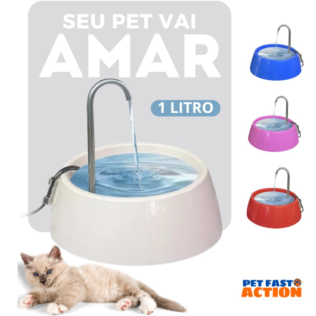 Fonte de Água Automática 1L para Gatos