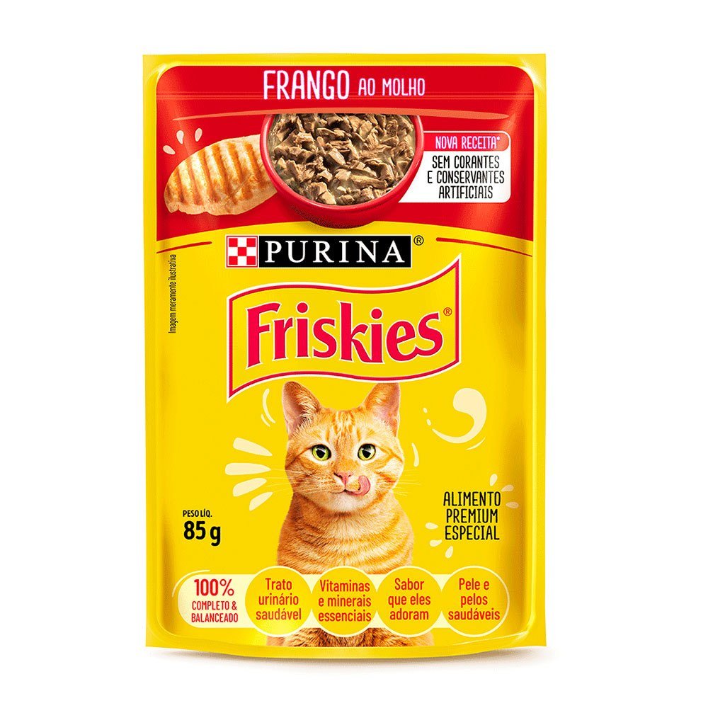 Ração Úmida Sachê Friskies Frango ao Molho 85g
