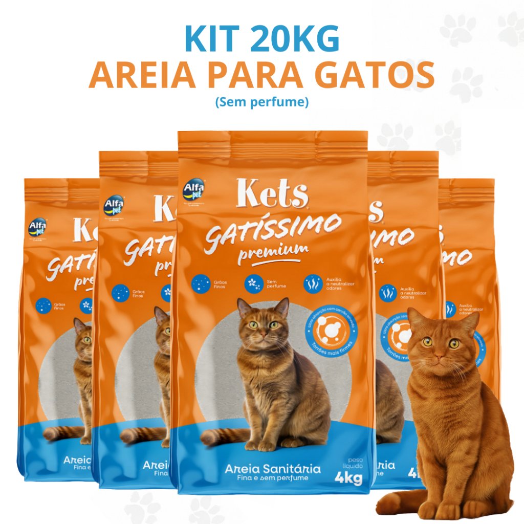 Areia Sanitária Kets Gatíssimo Sem Perfume 4kg
